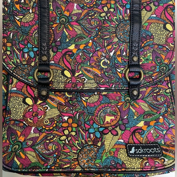 Sakroots Artsy Birdy Owl Convertible Daytrip Campus Backpack Colorful Like New - Picture 5 of 8